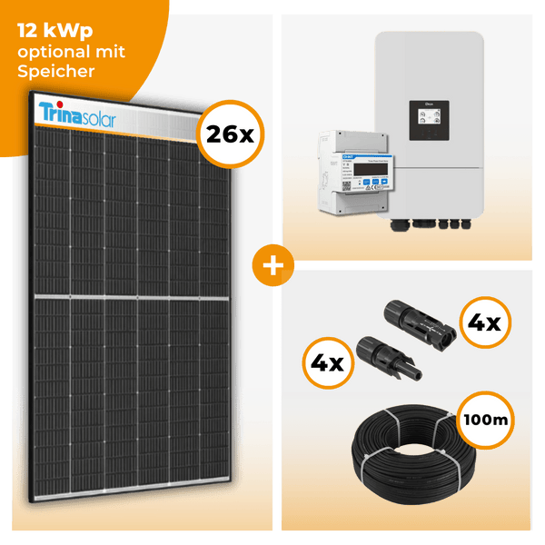 PV Komplettset 12 kWp – 26 x Trina 465 Black Frame & Deye SUN-12K-SG05LP3-EU-SM2 opt. Deye SE-G5.1 pro B - LV Speicher