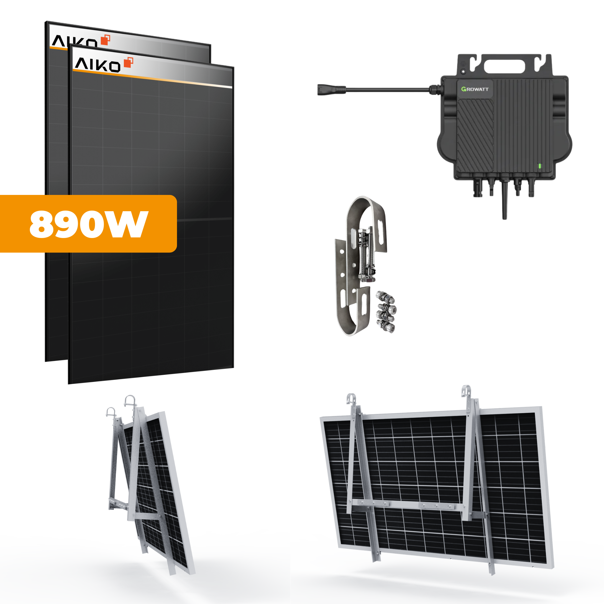 Growatt NEO 800M-X Balkonkraftwerk Komplettset 890W
