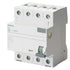 Siemens EP FI-Schutzschalter, 4-polig, Typ A, selektiv, In: 40 A, 100 mA, Un AC: 400 V