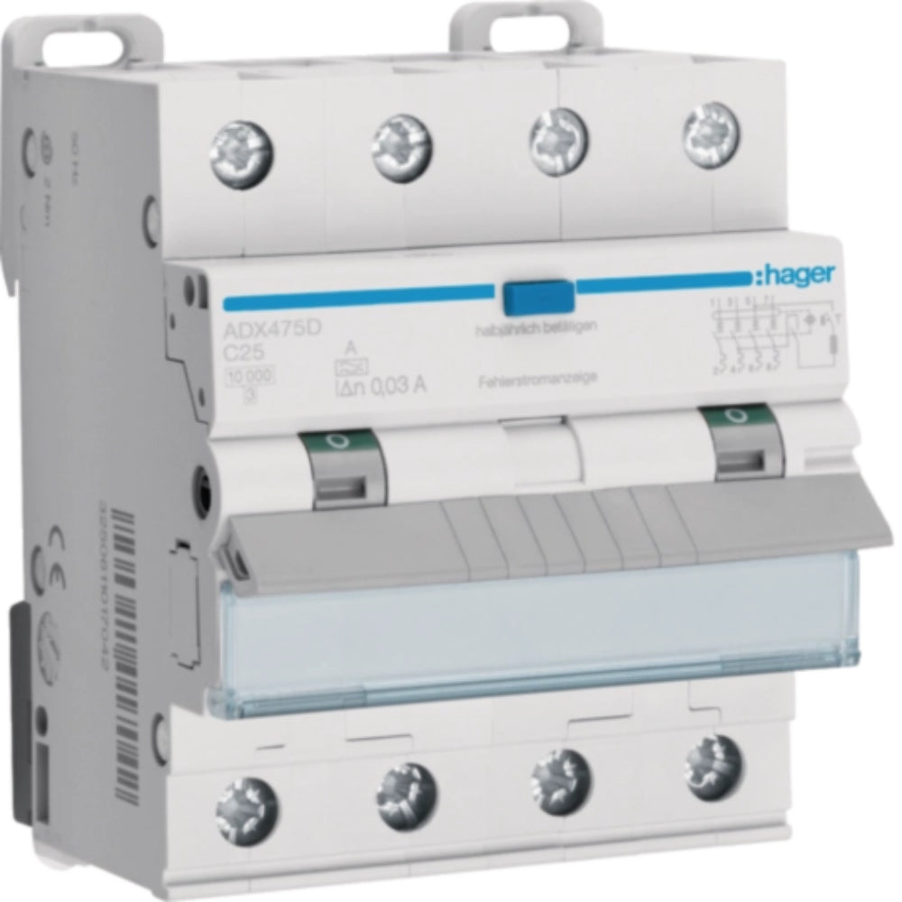 HAGER FI-LS 4P 10kA C-25A 30mA A