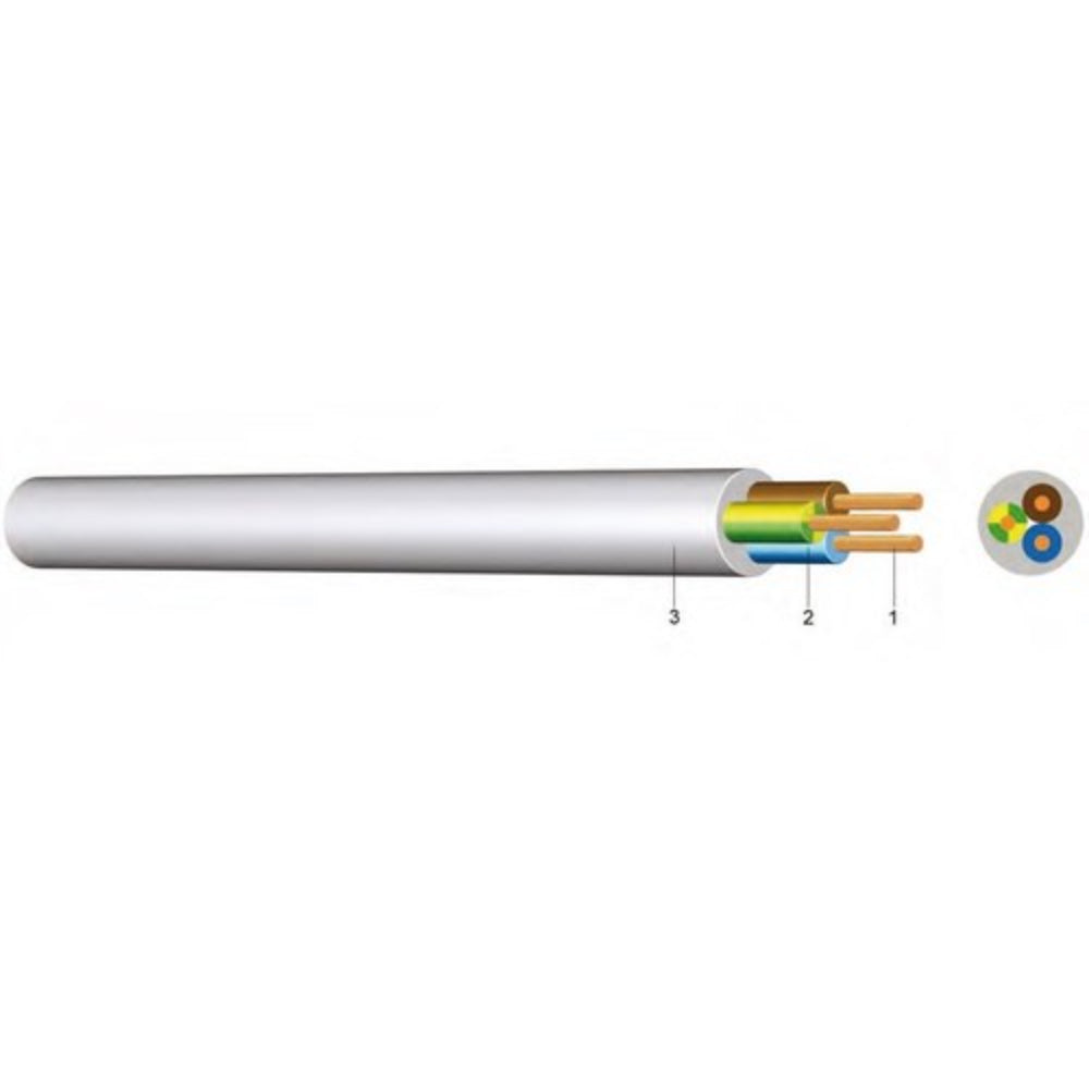 PVC-Schlauchleitung A05VV-F 5G6,0 mm², 100m, Grau – Feindrähtig, 300/500V