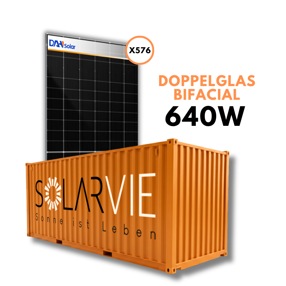 DAH Solar 640 W Doppelglas Bifacial (Container = 576 Stück)