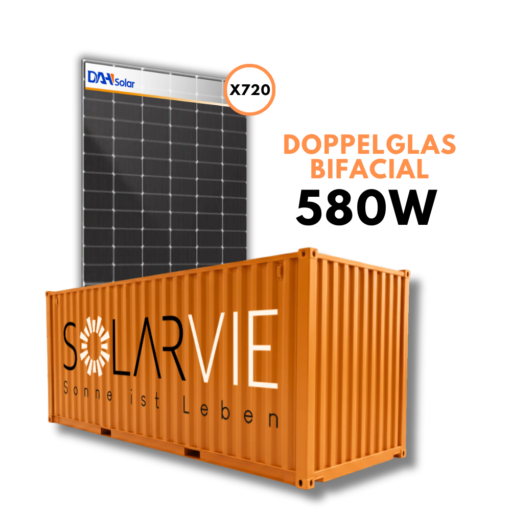 DAH Solar 580W Doppelglas Bifacial (Container = 720 Stück)