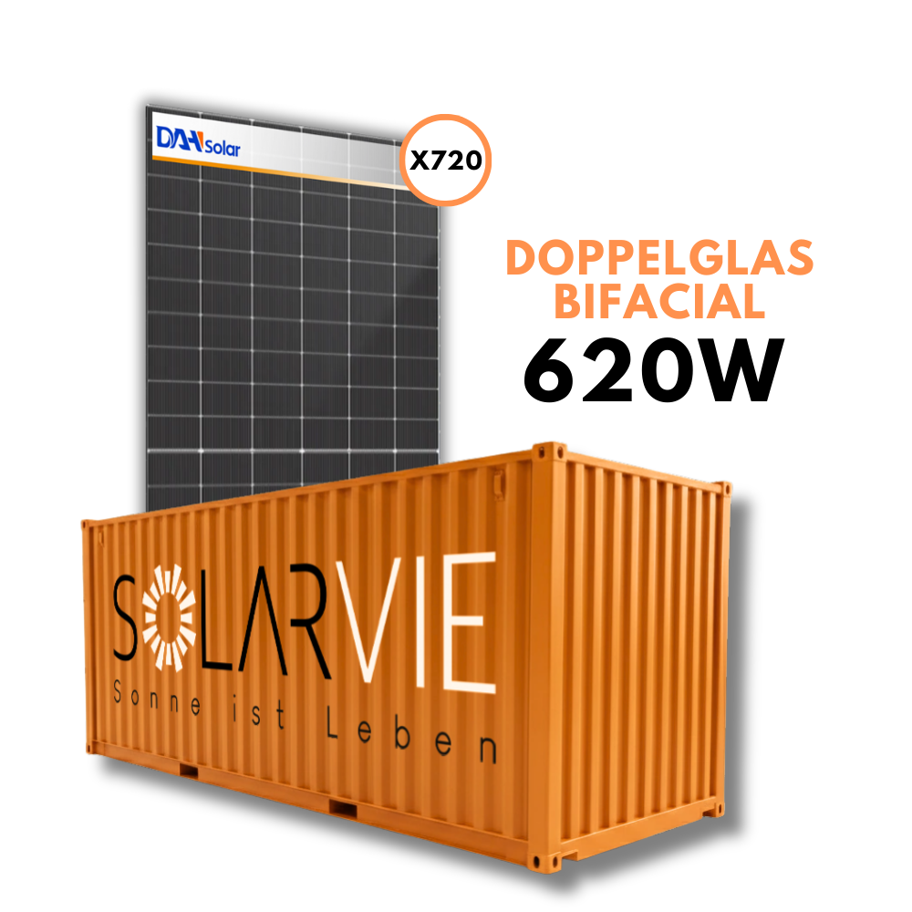 DAH Solar 620W Doppelglas Bifacial (Container = 720 Stück)