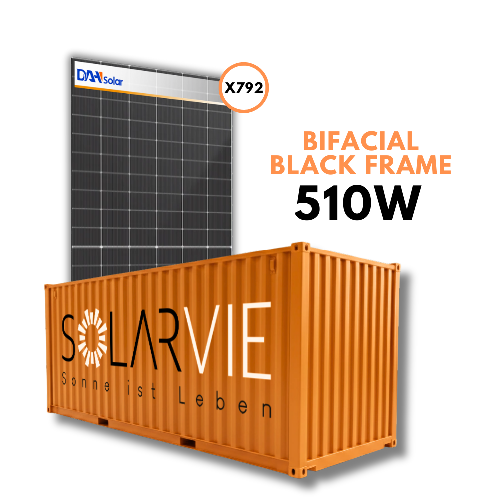 DAH Solar 510W Doppelglas Bifacial Black Frame (Container = 792 Stück)