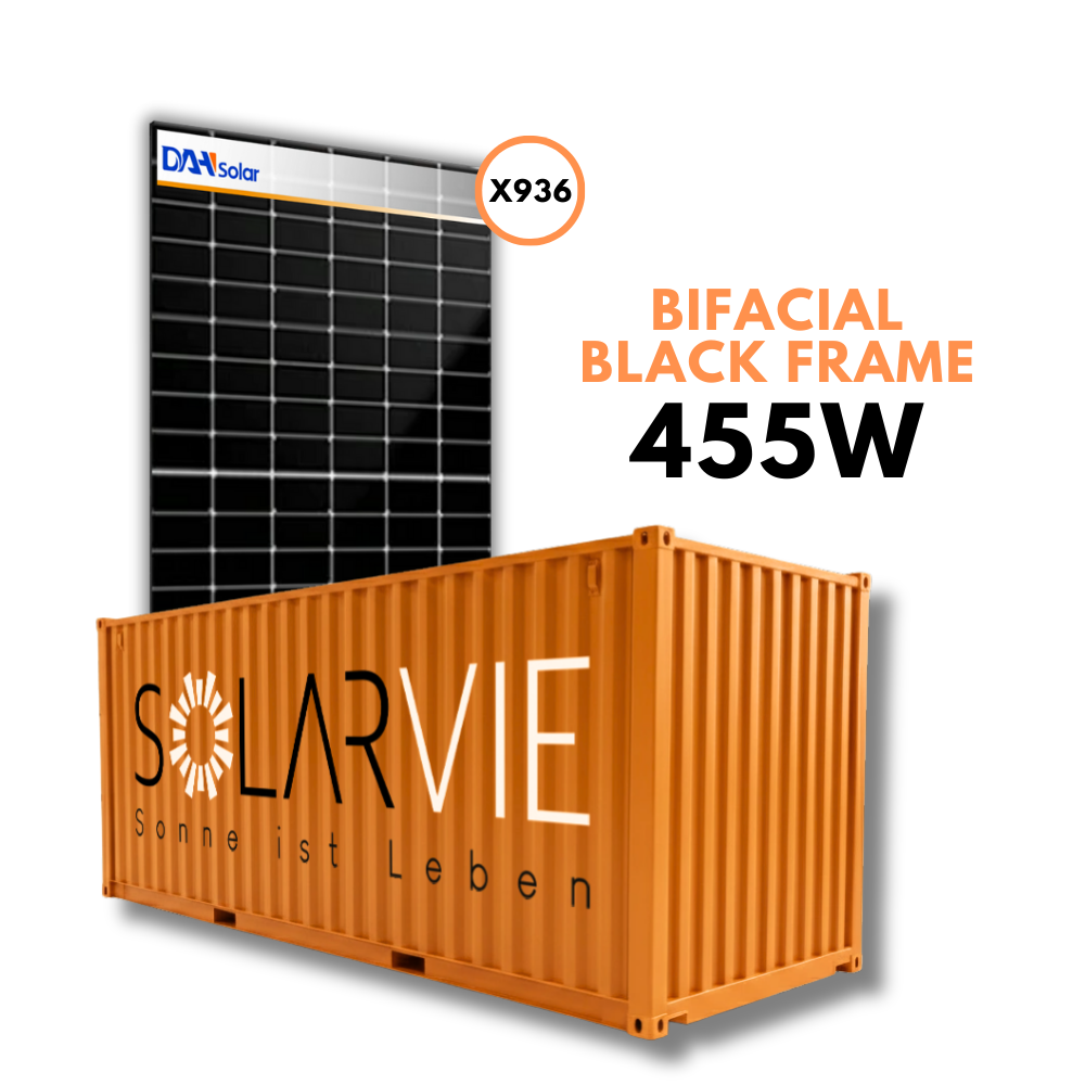 DAH Solar 455W Doppelglas Bifacial Black Frame (Container = 936 Stück)