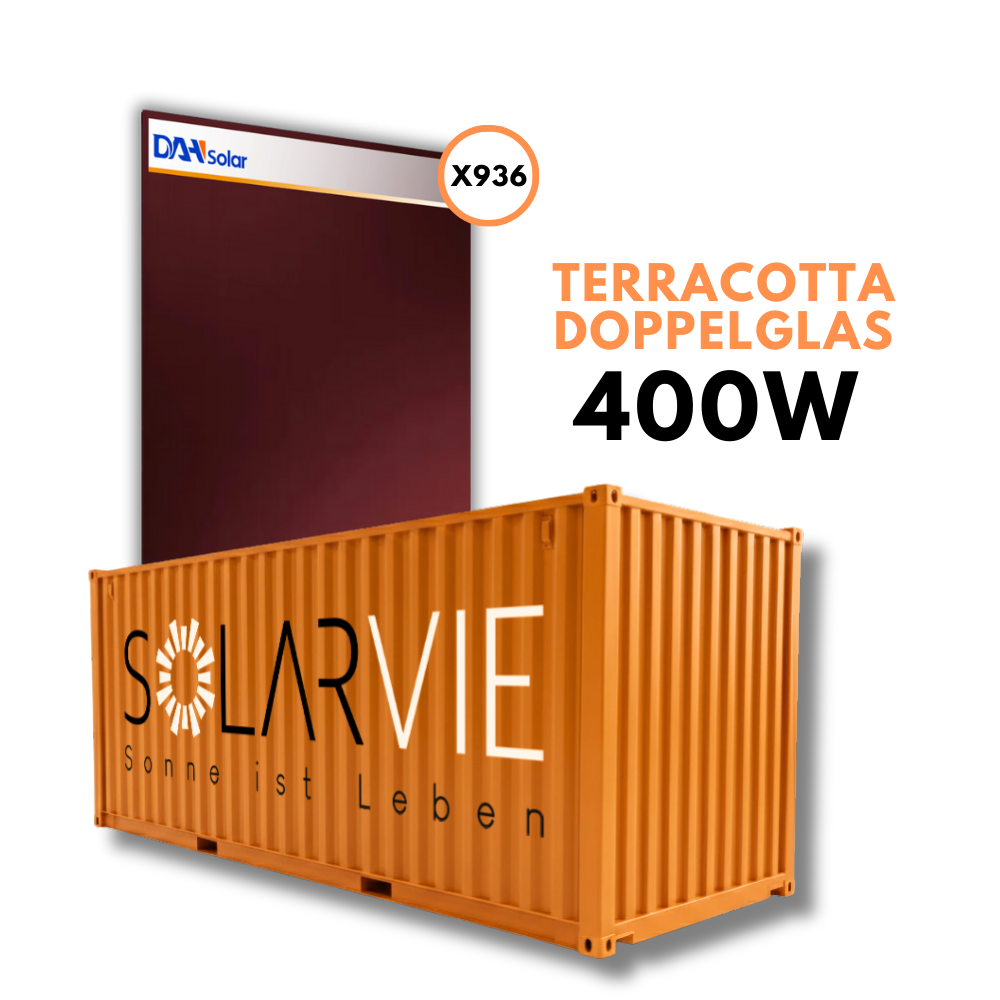 DAH Solar 400W terracotta Doppelglas (ROTES PV MODUL) (Container = 936 Stück)