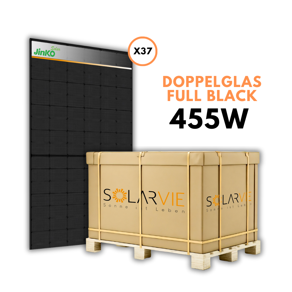 Jinko Solar 455W Tiger Neo N-Type Doppelglas Fullblack (Palette = 37 Stück)