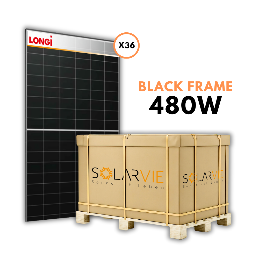 LONGI Solar 480W Hi-MO X10 Explorer Black Frame (Palette = 36 Stück)