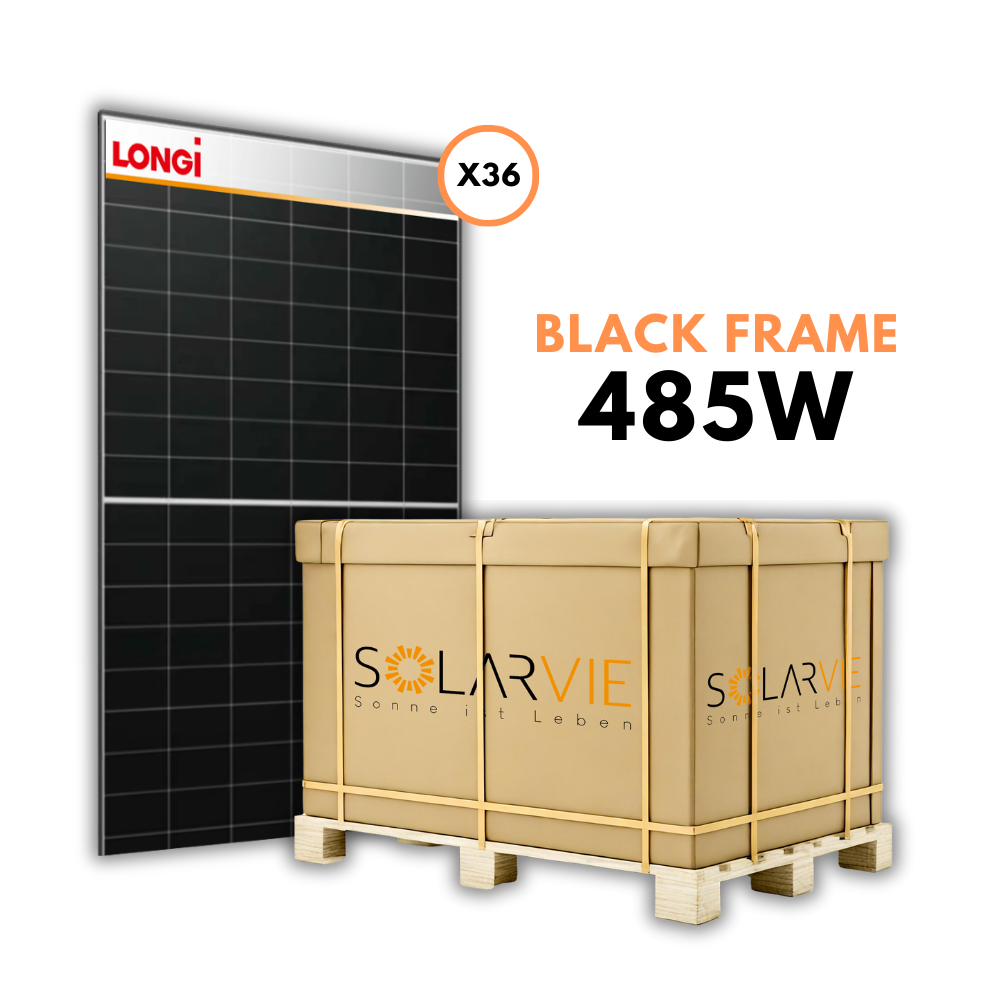 LONGI Solar 485W Hi-MO X10 Explorer Black Frame (Palette = 36 Stück)