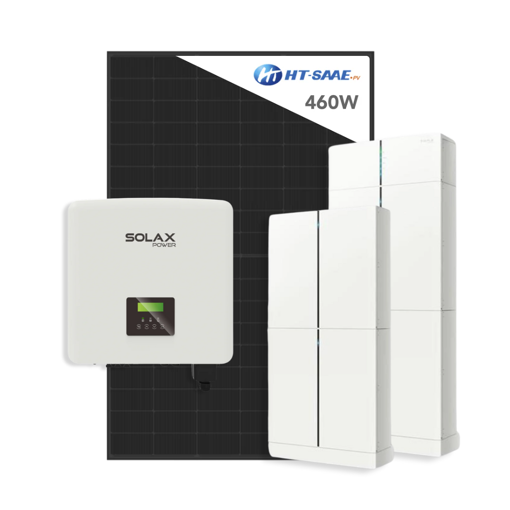 PV-Set Solax 10 kWp X3-HYBRID-10.0-D G4.2 | 21x HT-SAAE 460W Full Black Bifazial Doppelglas | Solax T30 HV Speicher 12,0 kWh