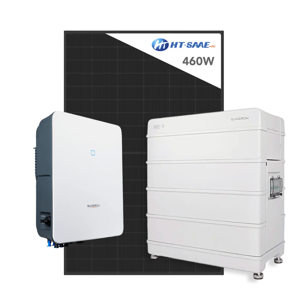 PV-Set Sungrow 10 kWp SH10.0RT | 22x HT-SAAE 460W Bifazial Doppelglas Full Black | Sungrow SBR Speicher 12,8 kWh